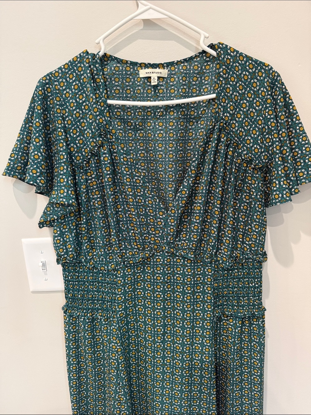 Max Studio Dark Teal Print Maxi Dress - Picture 4 of 15